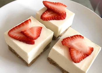 Popular Cuisine NO BAKE Strawberry Lemon Cheesecake Delicious and Healthy