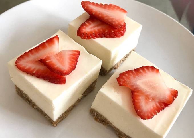 Steps to Prepare Speedy NO BAKE Strawberry Lemon Cheesecake