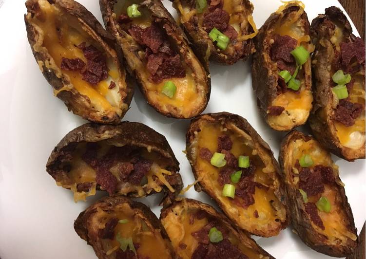 Air fried potato skins