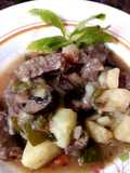 Carne  con verduras y portobello