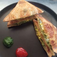 Paneer cheese toast sandwich A picture of Paneer cheese toast sandwich.