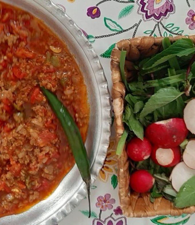 عکسی از دستور حمیسه گوشت چرخ و گوجه👩‍🍳
