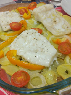 Una foto de Bacalao fresco al horno