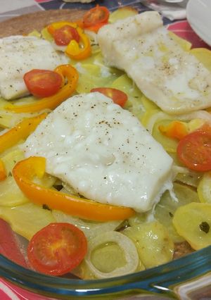Una foto de Bacalao fresco al horno