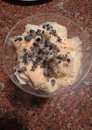 Una foto de GELATINA de PAPAYA o MANGO con leche de almendras