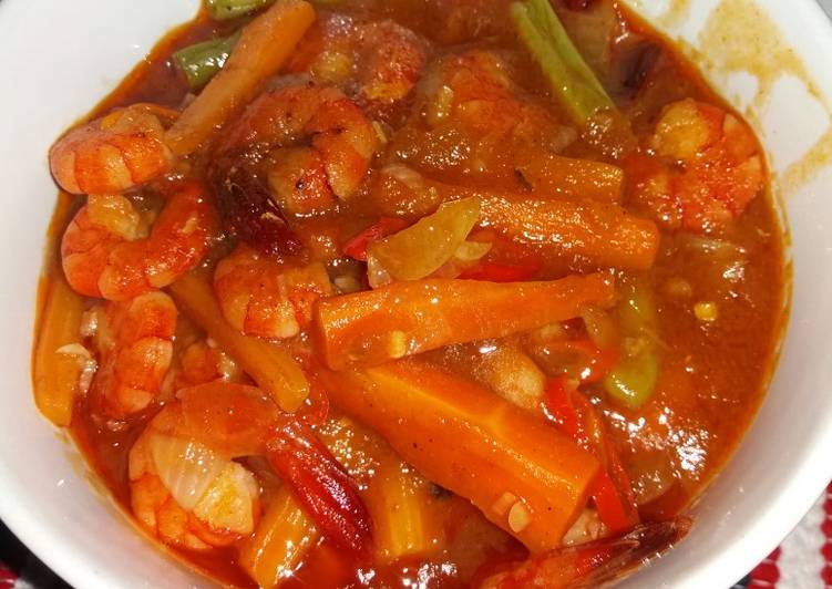 Langkah Mudah untuk Membuat Udang asam manis pedas Anti Gagal
