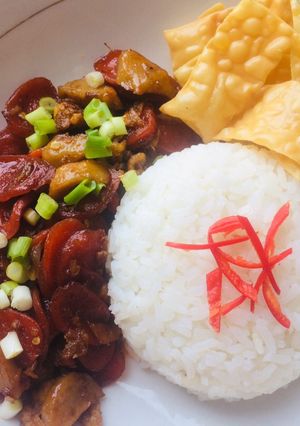 Foto resep Nasi gila (sosis bakso tumis pedas)