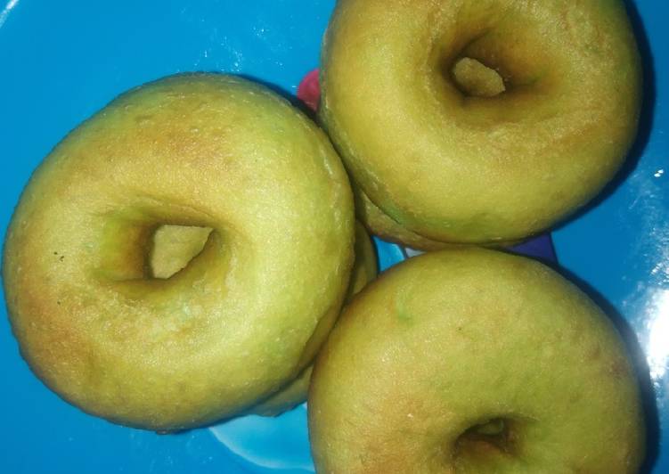 Donat pandan eggless menul