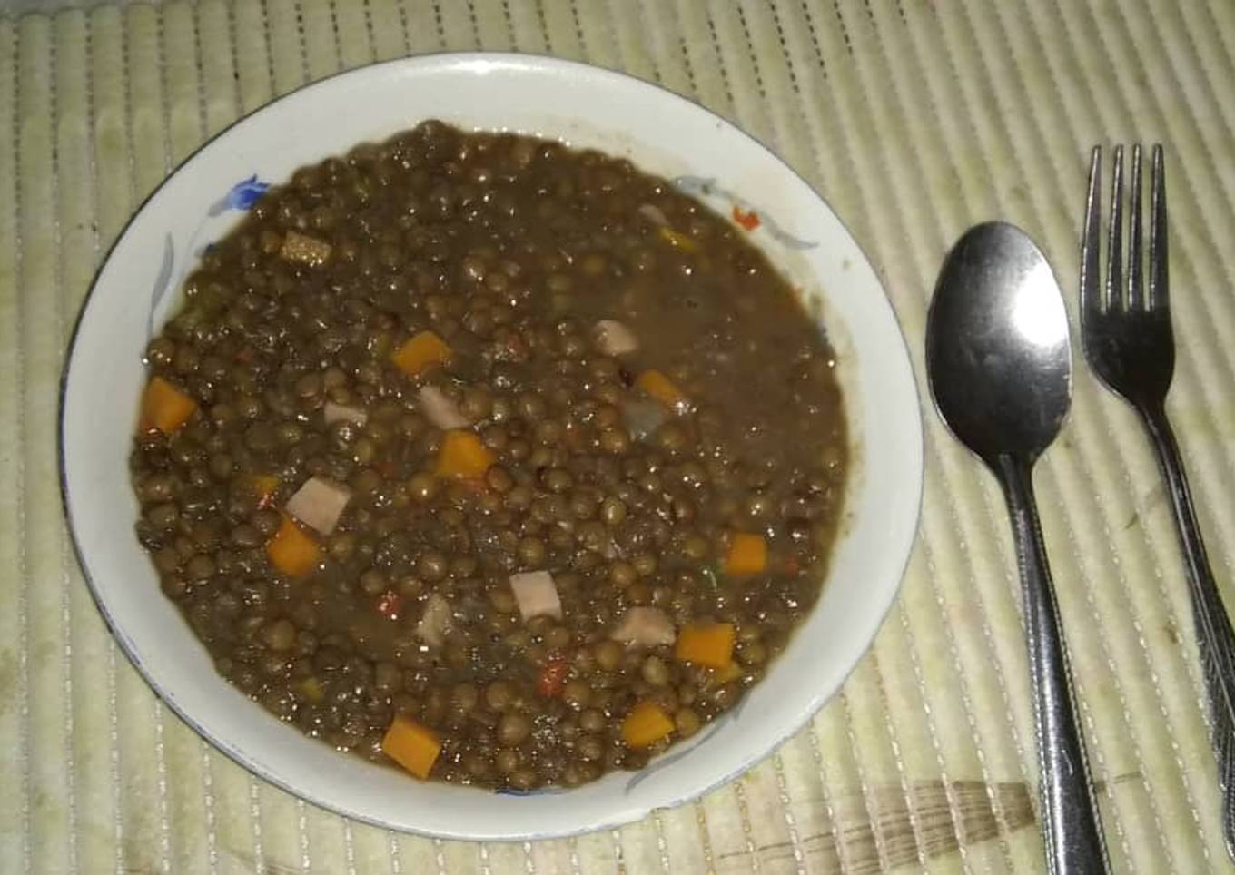 Lentejas con cuadritos de Zanahoria