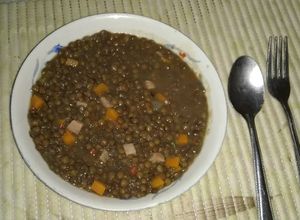 Una foto de Lentejas con cuadritos de Zanahoria