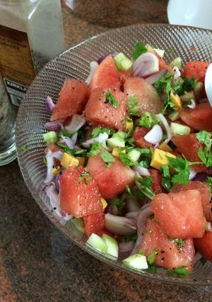 A picture of Watermelon Salad.