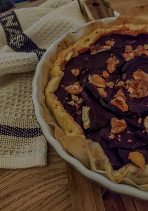 Une photo de Tarte betterave & chèvre
