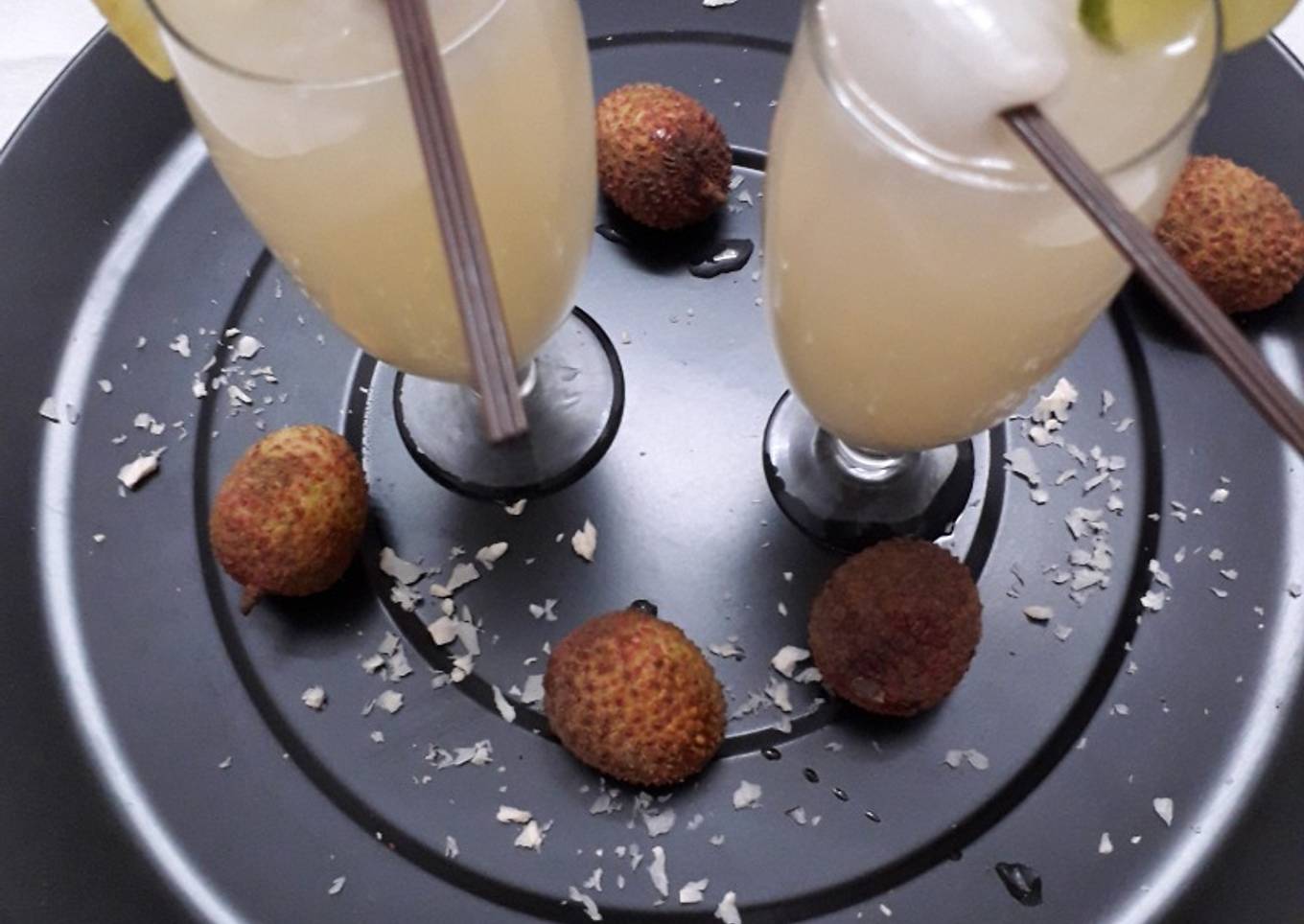 Litchi coconut mocktail