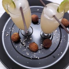A picture of Litchi coconut mocktail.