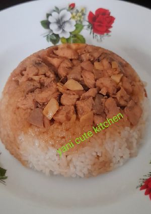 Foto resep Nasi Tim Ayam Jamur