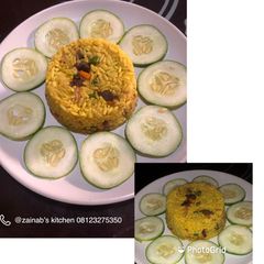 Turmeric fried rice🍽 A picture of Turmeric fried rice🍽.