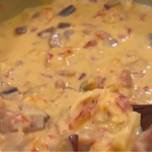 Homemade Queso with crawfish and andouille sausage