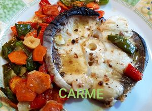 Foto principal de Tintorera al horno con verduras