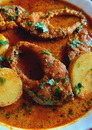 A picture of Rohu Fish In Mustard Gravy.