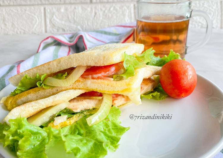 Cara Gampang Membuat Chicken sandwich Anti Gagal