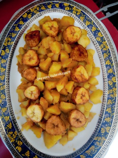 A picture of Stir fry Irish potatoes&plantain.