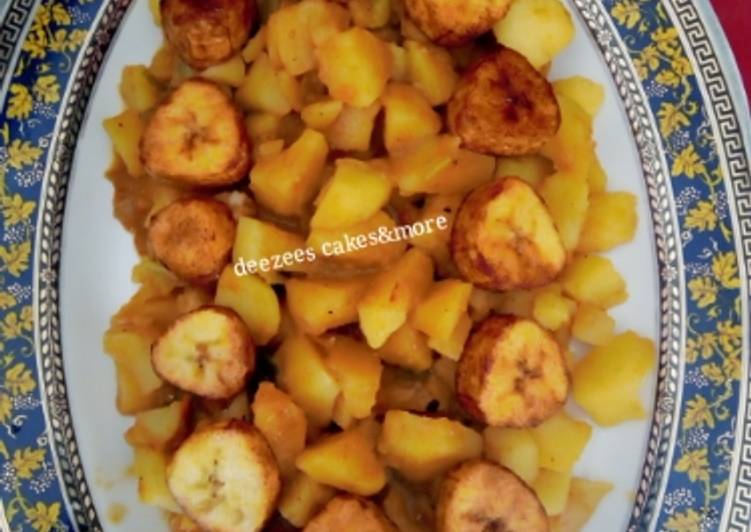 Stir fry Irish potatoes&plantain