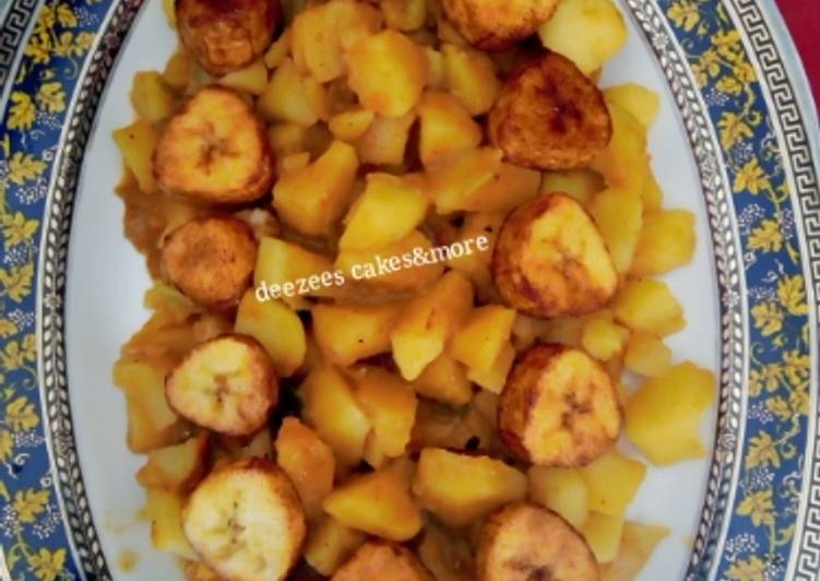 Recipe of Super Quick Homemade Stir fry Irish potatoes&amp;plantain | Quick Recipe For Beginner