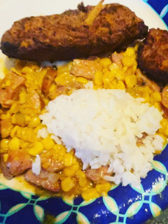 A picture of Cream corn & sausage.