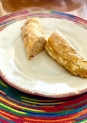 A picture of Tamagoyaki or Japanese Omelette.