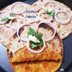 A picture of PavBhaji Paratha.