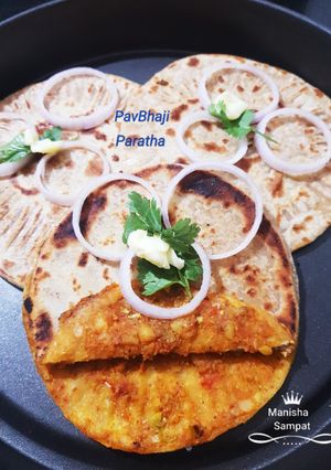 A picture of PavBhaji Paratha.