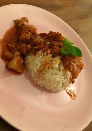Lecsós csirkemell rizzsel recept fotója