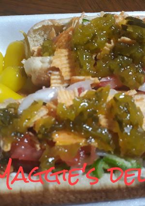 Una foto de Hot dog estilo Sonora