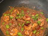 Stir-fried Stink bean with shrimp paste, fresh shrimp and minced pork