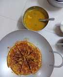 Trứng chiên nước mắm + Súp bí đỏ tôm