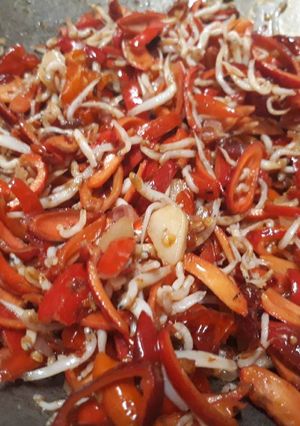 Foto resep Tumis kulit melinjo dan ikan teri medan