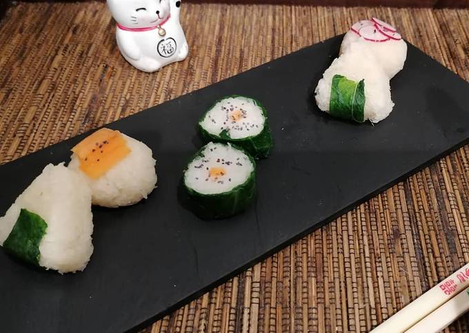Assortiments de sushis végétariens aux radis noir