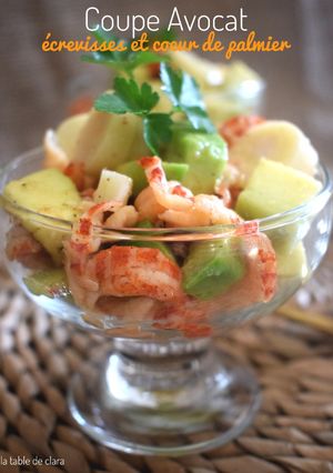 A picture of Avocado, Crawfish, and Hearts of Palm Salad.