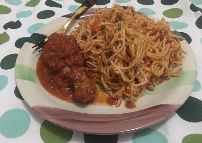 Daisy’s Christmas treats - Spaghetti jollof and stewed Chicken