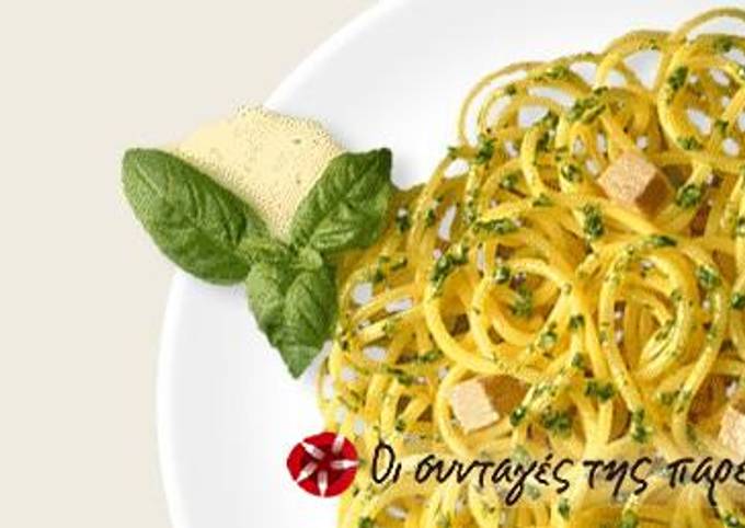 κύρια φωτογραφία συνταγής Barilla Spaghetti με σάλτσα Pesto & κοτόπουλο