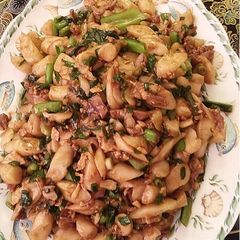 Stir Fried Sticky Rice Cakes A picture of Stir Fried Sticky Rice Cakes.