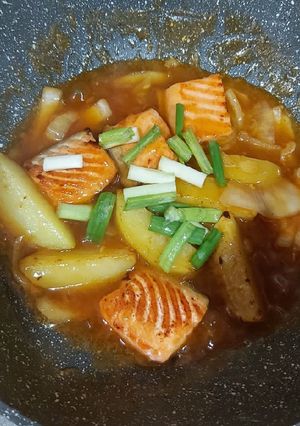Foto resep Salmon kentang saus mentega mpasi 1yo