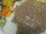 A picture of gravy with beef broth