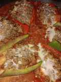 🌶️ Morrones rellenos en salsa con arroz 🍲