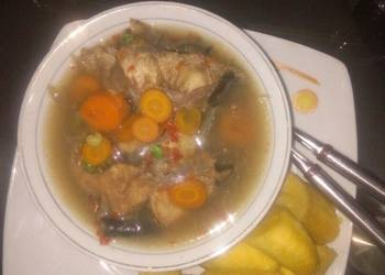 Easiest Way to Prepare Delicious Fresh cat fish peppersoup with boiled plaintain