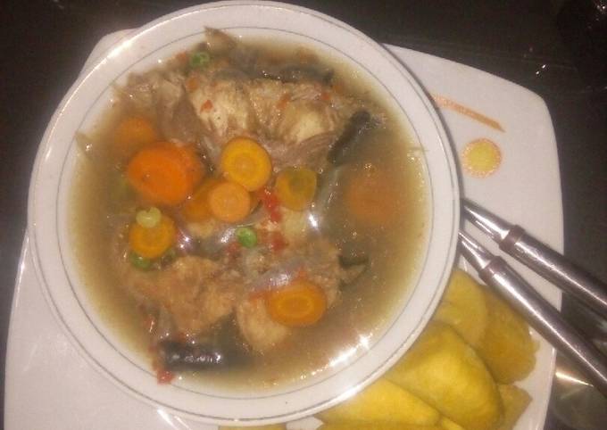 Steps to Make Ultimate Fresh cat fish peppersoup with boiled plaintain