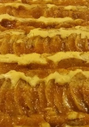 Una foto de Kuchen de manzana en lata de horno