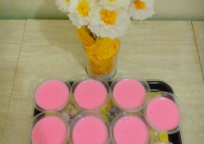 Resep Strobery Silky puding Anti Gagal