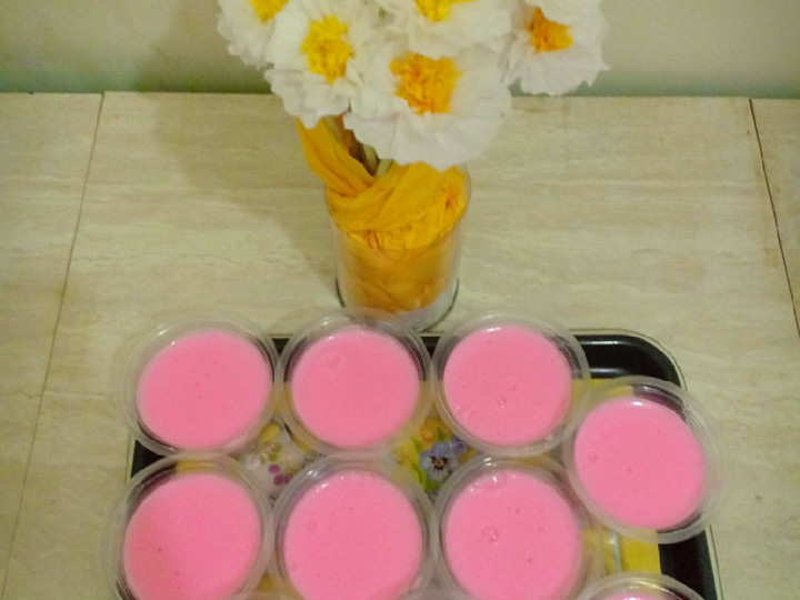 Resep Strobery Silky puding Anti Gagal