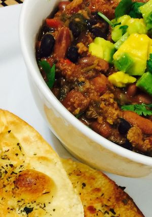 Una foto de Chili vegetariano con soya